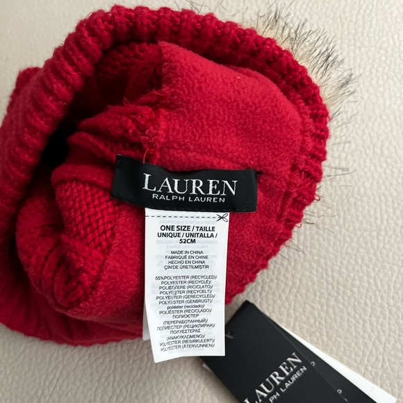 NWT - Polo Ralph Lauren Wool Blended Crown Logo Pom Pom Beanie - Picture 4 of 5